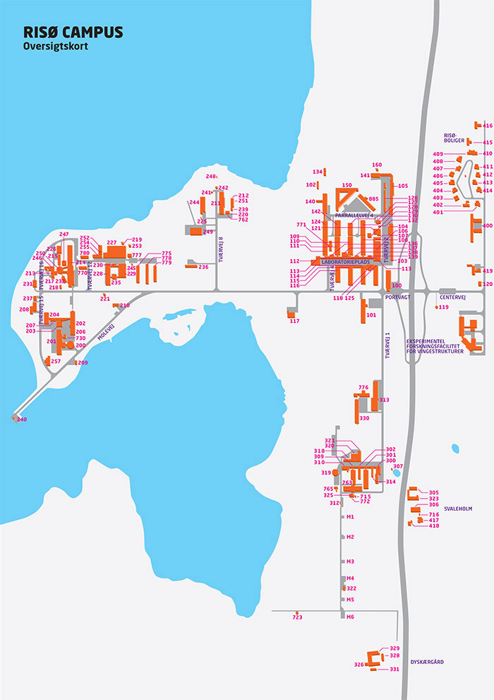 Map of DTU Risø Campus